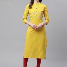 Divena Women Plus Size Geometric Embroidered Thread Work Pure Cotton Kurta-23