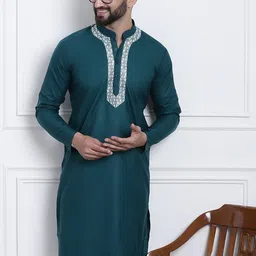 SOJANYA Mandarin Collar Pure Cotton Kurta-picture-28