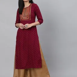 GULMOHAR JAIPUR Ethnic Motifs Printed Thread Work Straight Kurta-image-13