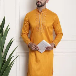 SOJANYA Ethnic Motifs Yoke Design Thread Work Kurta-47