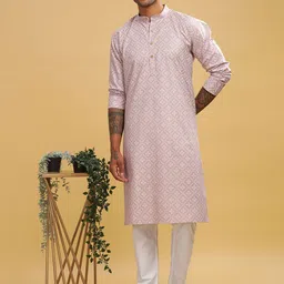 Anouk Men Geometric Thread Work Kurta-picture-6