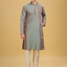 Anouk Men Geometric Thread Work Kurta-picture-14