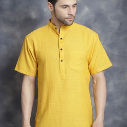 Sayesha Striped Band Collar Long Sleeves Pure Cotton Straight Kurta-image-53