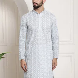 SOJANYA Ethnic Embroidered Sequined Pure Cotton Straight Kurta-37