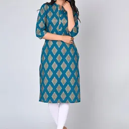 MAUKA Ethnic Motifs Printed Straight Kurta-picture-23