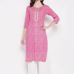Imfashini Leheriya Printed Gotta Patti Pure Cotton Kurta-5