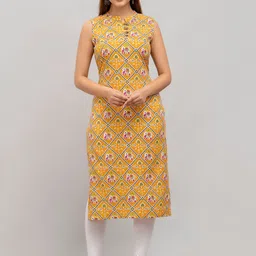 Shedika Ethnic Motifs Printed Mandarin Collar Straight Kurta-47
