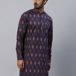 AKS Ethnic Motifs Woven Design Pure Cotton Kurta-image-21