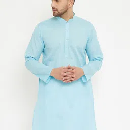 VASTRAMAY Men Solid Mandarin Collar Straight Kurta-47