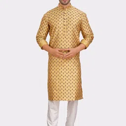 SHIWAM ETHNIX Band Collar Ethnic Motifs Printed Kurta-image-94