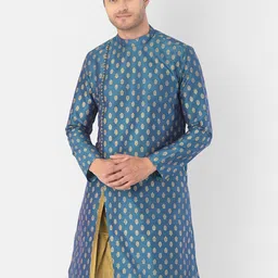 DEYANN Men Blue Ethnic Motifs Printed Kurta-image-75