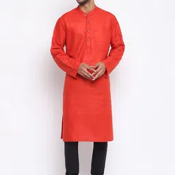 Fabindia Men Orange Kurta-48