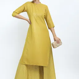 Vishudh Women Yellow Straight Kurta-picture-52