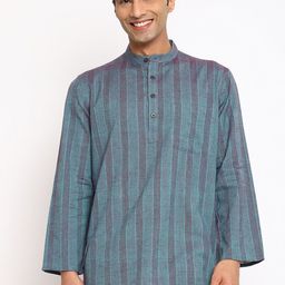 Fabindia Striped Mandarin Collar Pure Cotton Kurta-image-61