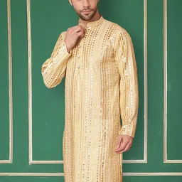 Jompers Striped Embroidered  Mirror Work Kurta-picture-18