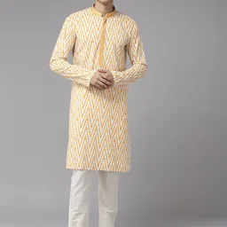 See Designs Ethnic Motifs Printed Mandarin Collar Thread Work Straight Cotton Kurta-picture-37