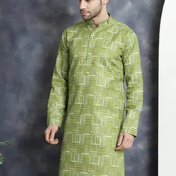 Jompers Abstract Printed Band Collar Straight Kurta-picture-14