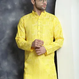Jompers Abstract Printed Band Collar Straight Kurta-picture-13