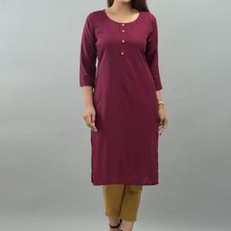 IQRAAR Women Purple Thread Work Kurta-image-58