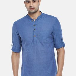 indus route by Pantaloons Men Navy Blue Kurta-image-81