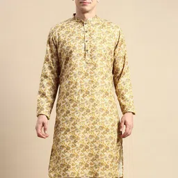Amodh by Kisah Floral Woven Design Cotton Straight Kurta-picture-19