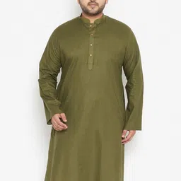 VASTRAMAY Men Olive Green  Kurta-picture-11