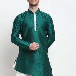 Benstoke Men Green Kurta-image-81