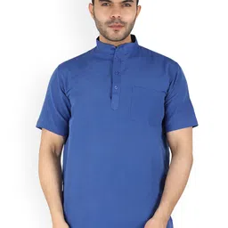 Latest Chikan Garments Men Blue Solid Kurta-image-87