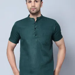 Latest Chikan Garments Mandarin Collar Short Sleeve Straight Kurta-image-49