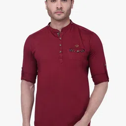 Kuons Avenue Mandarin Collar Cotton Kurta-image-29