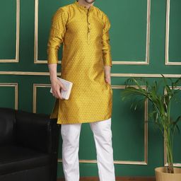 Anouk Mandarin Collar Regular Kurta With Pyjamas-picture-37
