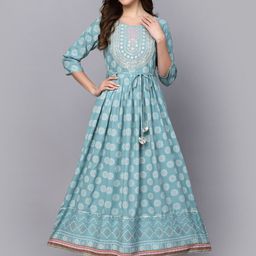 Stylum Ethnic Motifs Printed Embroidered Ethnic Dress-15