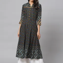 KALINI Ethnic Motifs Printed A-Line Kurta-43