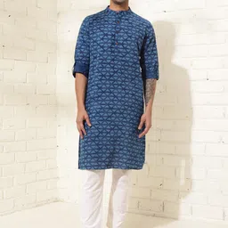 Fabindia Geometric Printed Cotton Straight Kurta-picture-50