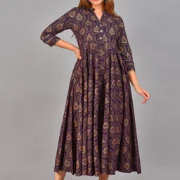 KALINI Ethnic Motifs Printed Fit & Flare Ethnic Dress-17