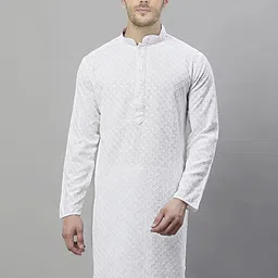 SG LEMAN Geometric Embroidered Mandarin Collar Sequinned Straight Kurta-25
