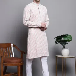 Jompers Floral Embroidered Thread Work Sequinned Pure Cotton Kurta-picture-52