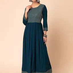 INDYA Embellished Sequined Anarkali Kurta-picture-35