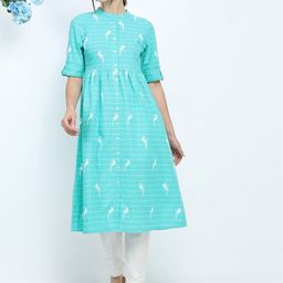 Vishudh Women Blue Printed Anarkali Kurta-picture-36