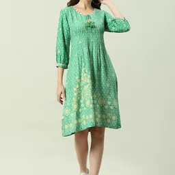 Biba Floral Printed A-Line Kurta-picture-21