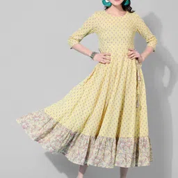 KIMAYRA Ethnic Motifs Printed Pure Cotton Ethnic Dress-image-87