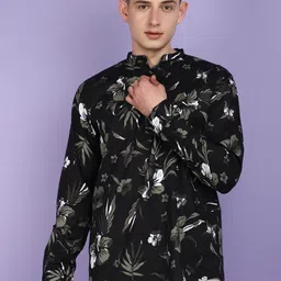 V-Mart Mandarin Collar Long Sleeves Floral Printed Cotton Straight Kurta-picture-26