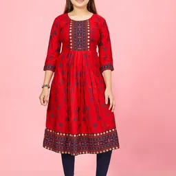 BAESD Girls Ethnic Motif Printed A-Line Kurta-45