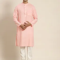 SOJANYA Men Pink Solid Kurta-image-63