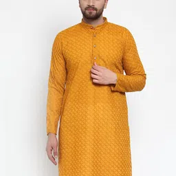 Jompers Mandarin Collar Long Sleeves Embroidered Pure Cotton Kurta-image-40