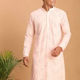 SHRESTHA BY VASTRAMAY Embroidered Mirror Work Georgette Straight Kurta-image-23