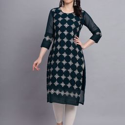 VAIRAGEE Geometric Embroidered Kurta-image-62