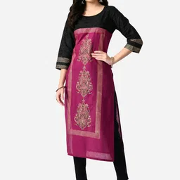 KALINI Women Ethnic Motifs Embroidered Cotton Strigth Kurta-picture-13