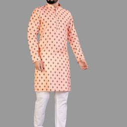 IMAGO Floral Printed Mandarin Collar Pure Cotton Straight Kurta-image-68