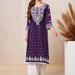 FASHOR Ethnic Motifs Printed Straight Kurta-25